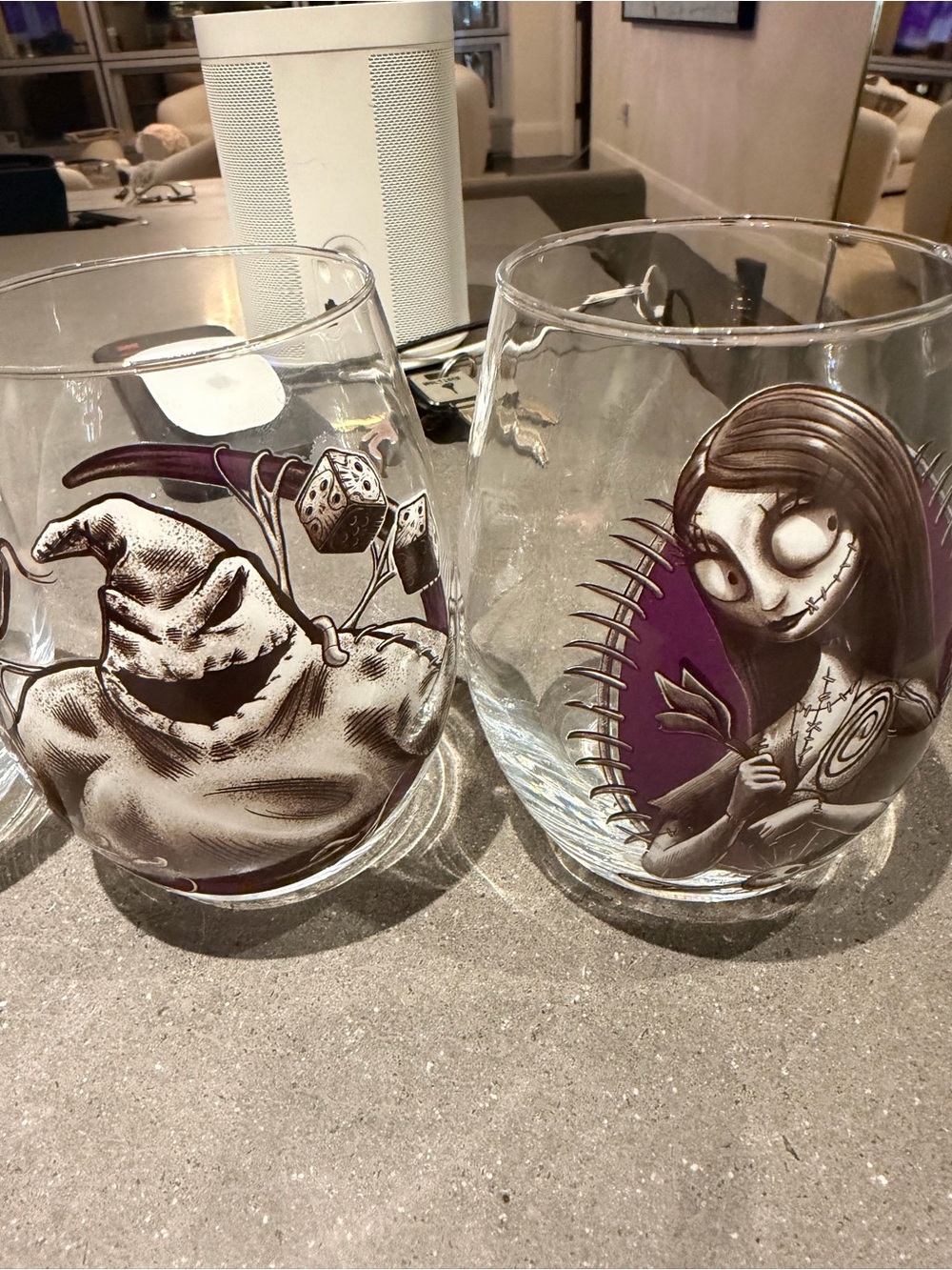 Nightmare Crew Stemless Wine Glasses - Set of 4 (Purple Accents) - Picture 3 of 3